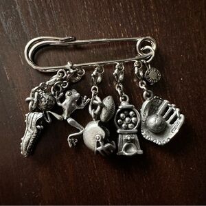 High IntenCity Charm It Sports Charm Safety Pin Brooch Athletic Collectible